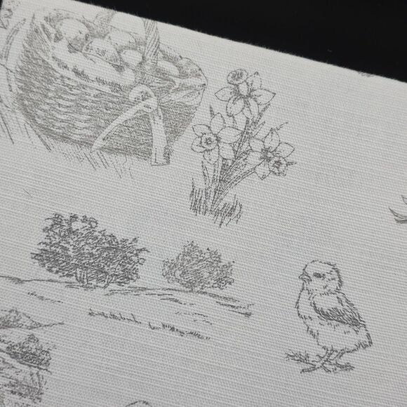 Bunny Tales Easter Tablecloth Spring Rabbit Toile Cotton Oblong 60x102 NIP - Picture 9 of 10